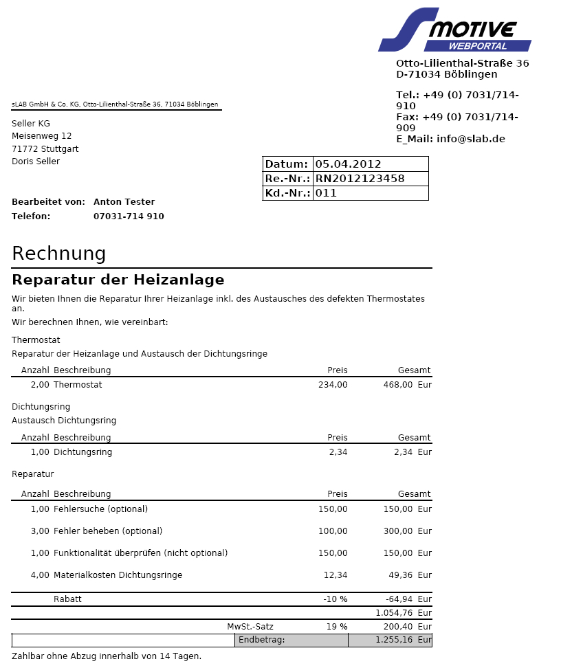 Zuordnung Rechnungstext zu Eingabefelder