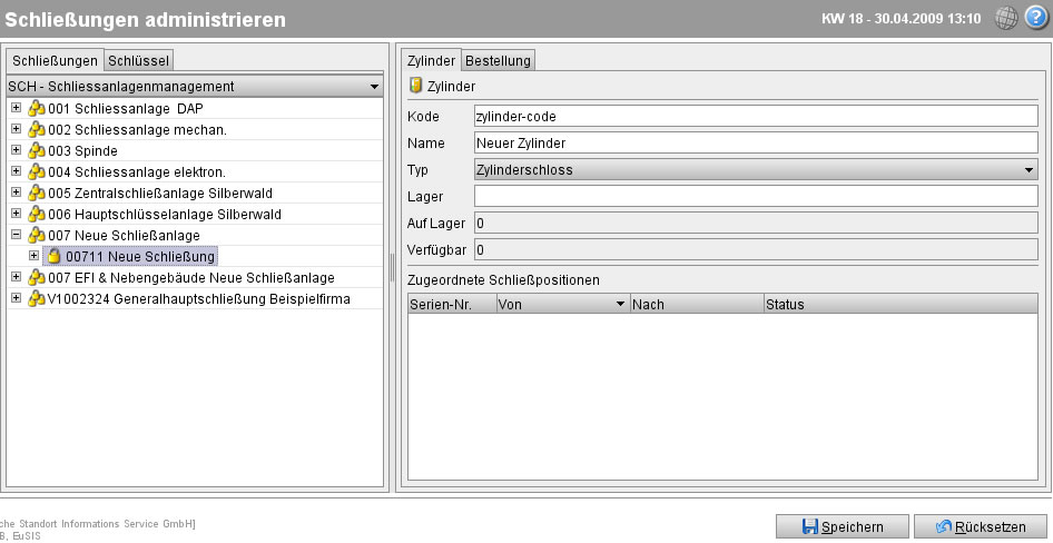 Anlegen eines Schließzylinders