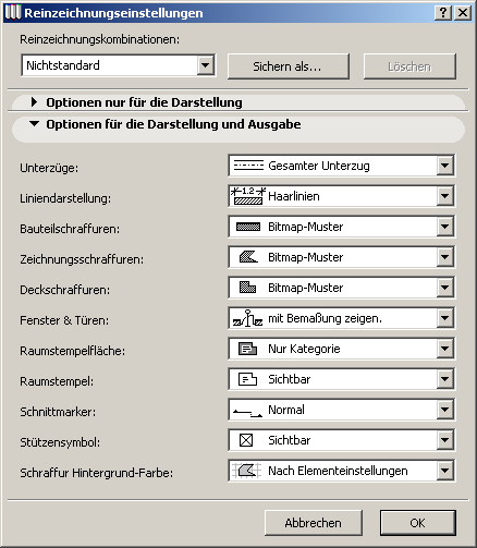 Reinzeicheneinstellung im ArchiCAD