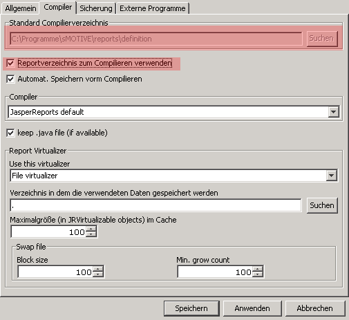 Optionen Compiler