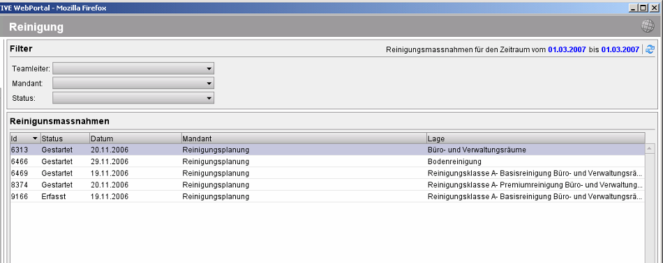 Übersicht Reinigungsmaßnahmen