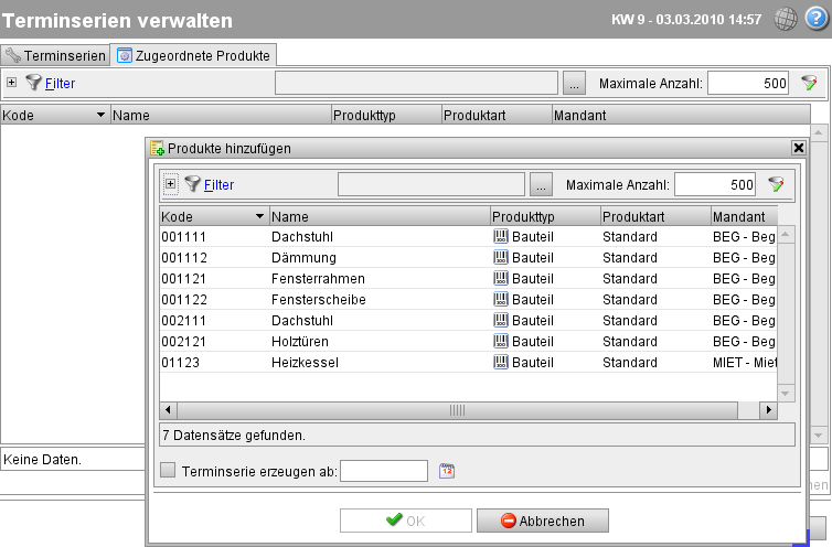 Produktauswahl