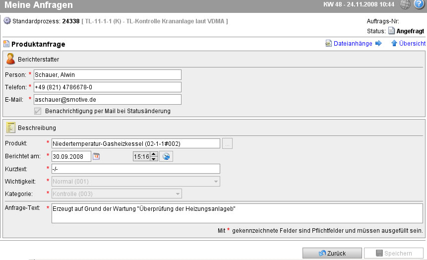 Details zur Produktanfrage