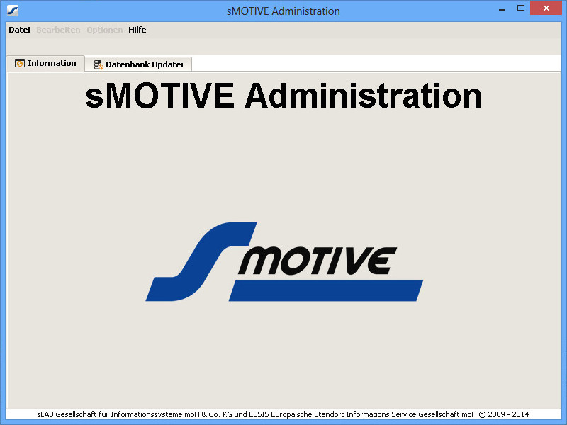 Startscreen von "sMOTIVE Administration"