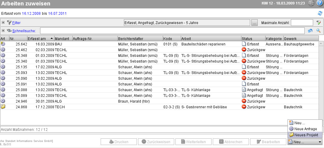 „Neues Projekt“ anlegen