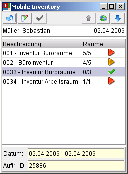 Rückgemeldeter Inventurauftrag