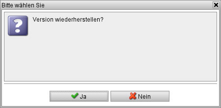 Bestätigung der Versionswiederherstellung