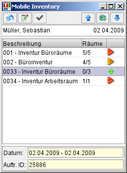 Durchgeführter Inventurauftrag