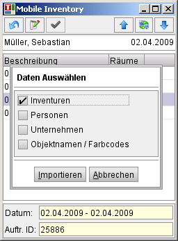 Datenauswahl