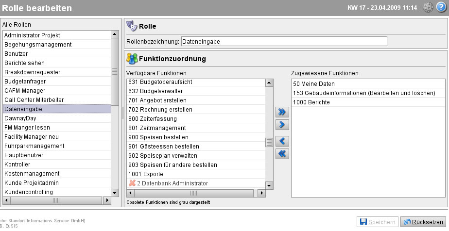 Rollendefinition verändern