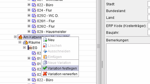 Variation übernehmen