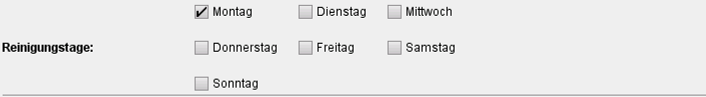 Auswahl Reinigungstage