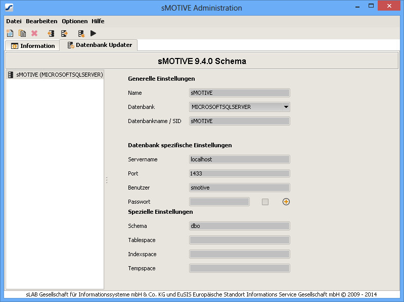 Angelegte Verbindung zu einer MS SQL-Datenbank