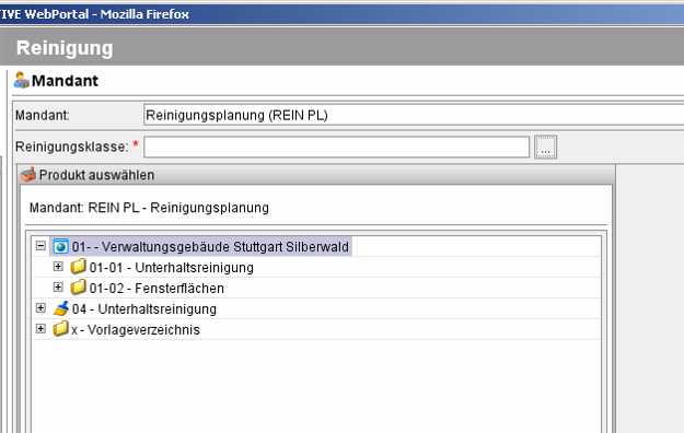 Produktauswahl