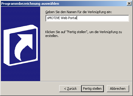 Angeben des Verknüpfungs-Namens